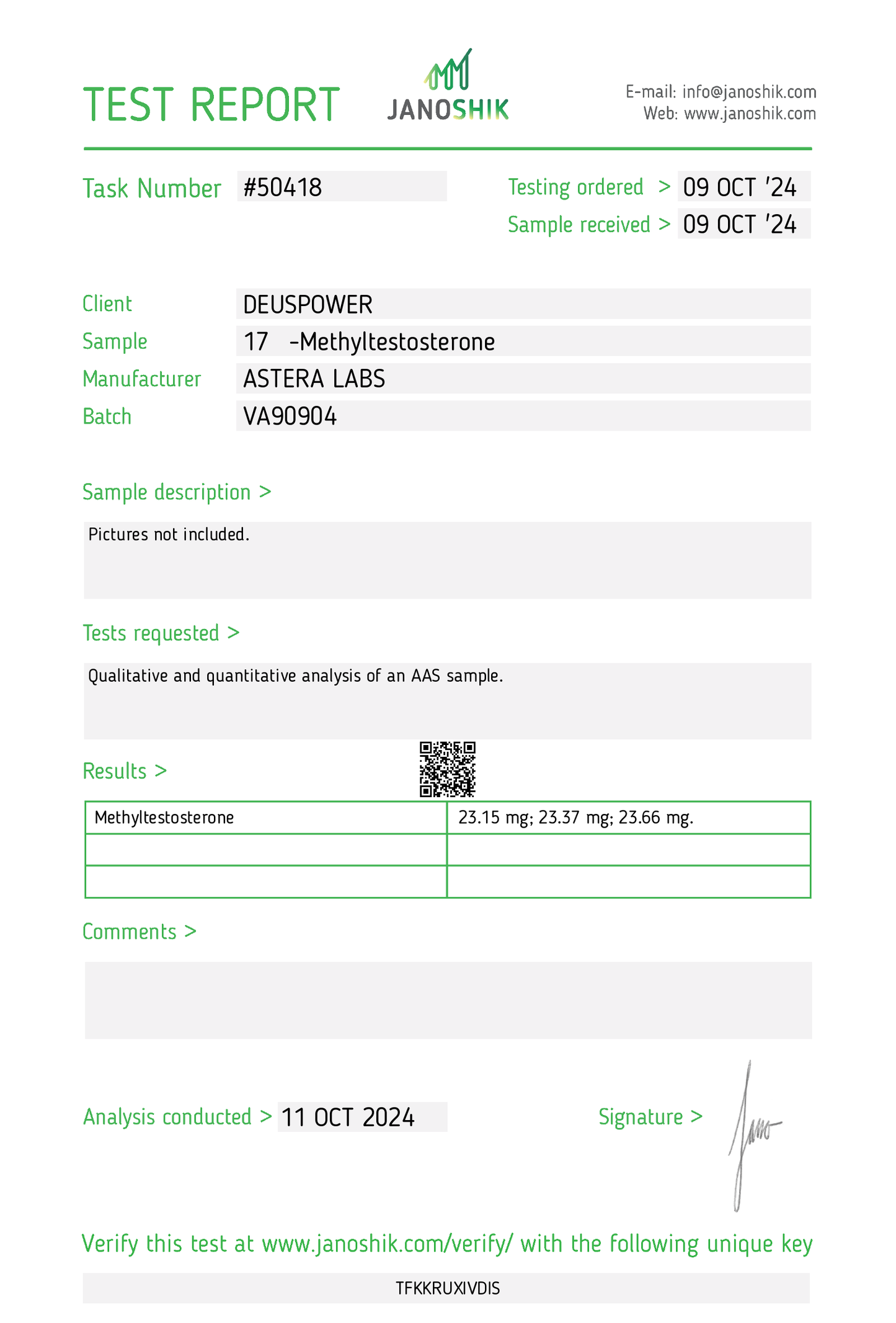 17a-Methyltestosterone 25mg/tab